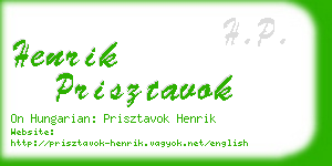 henrik prisztavok business card